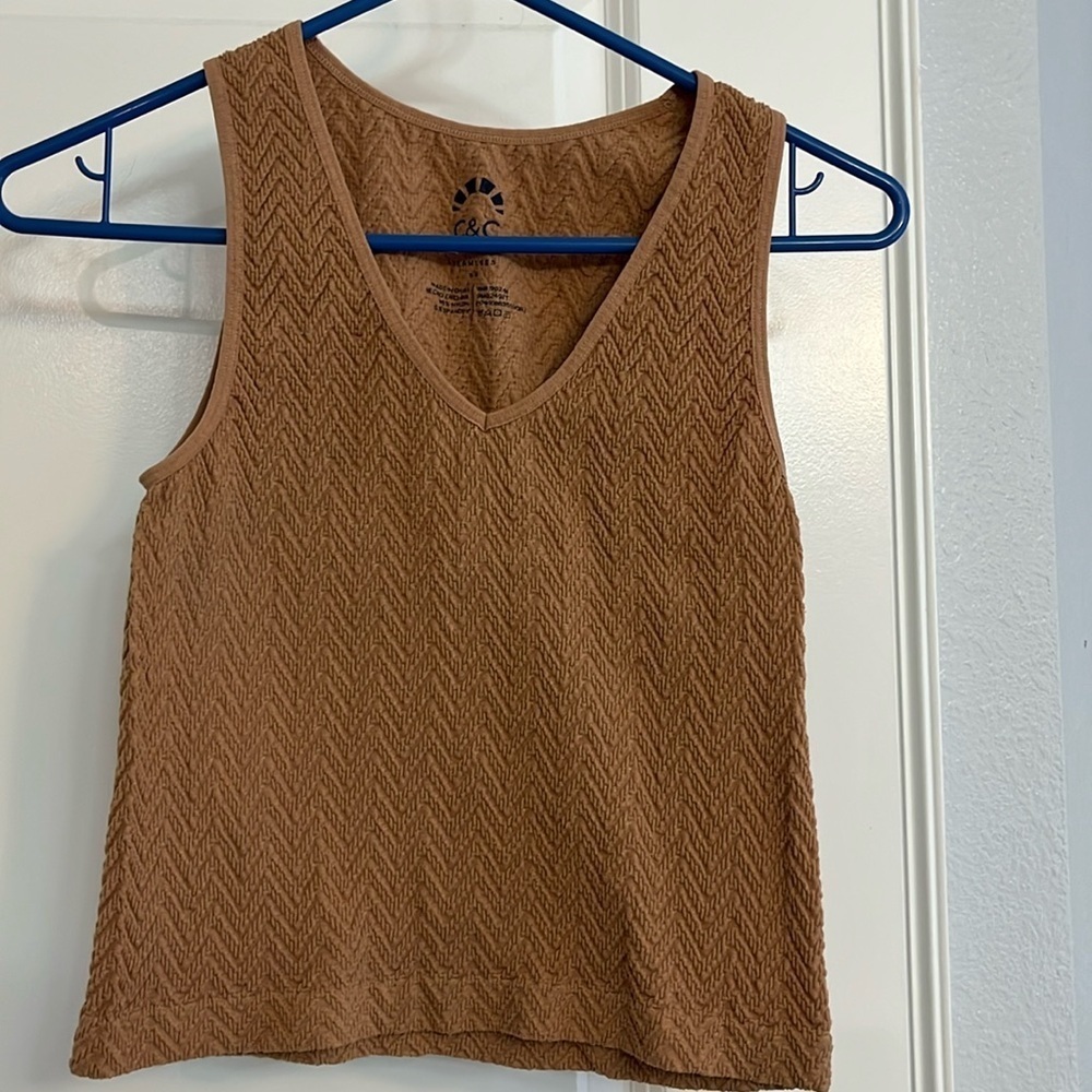 C.C Women's Tan Sleeveless Top